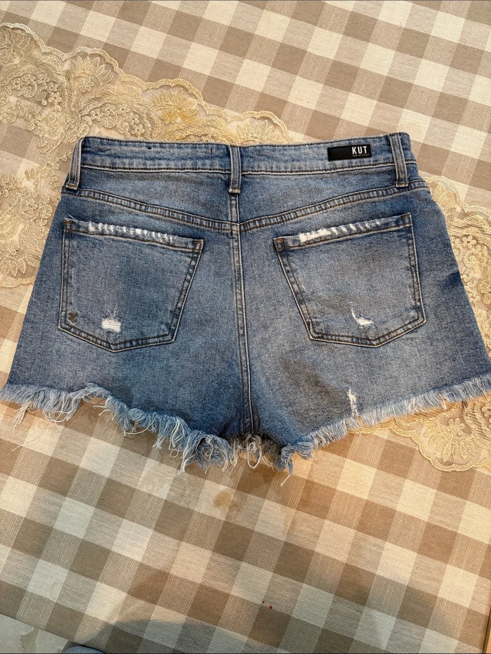 KUT From The Kloth Jane High Rise Distressed Denim Shorts | Size 4